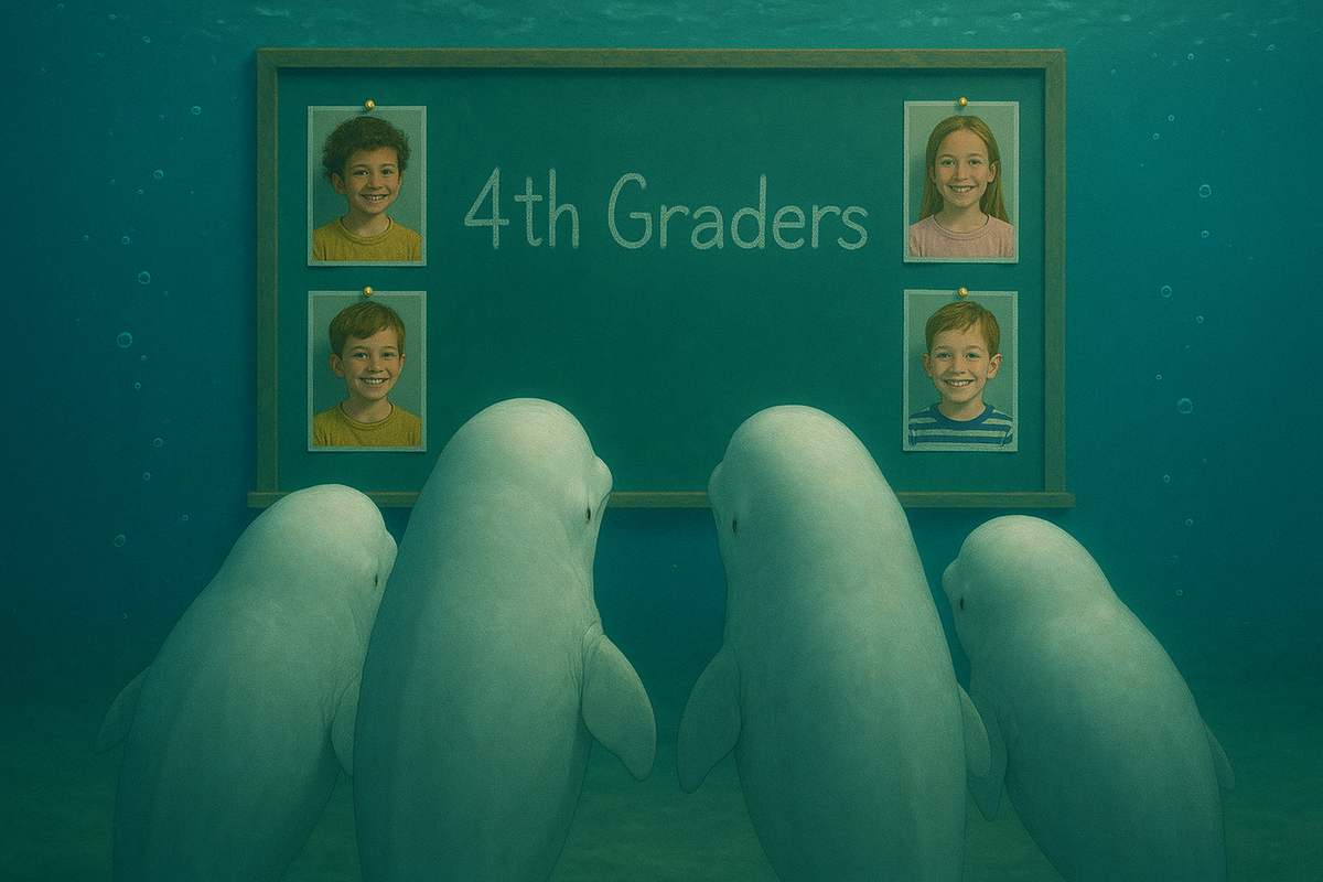 Young Whales Spend Year Learning about 4th Graders