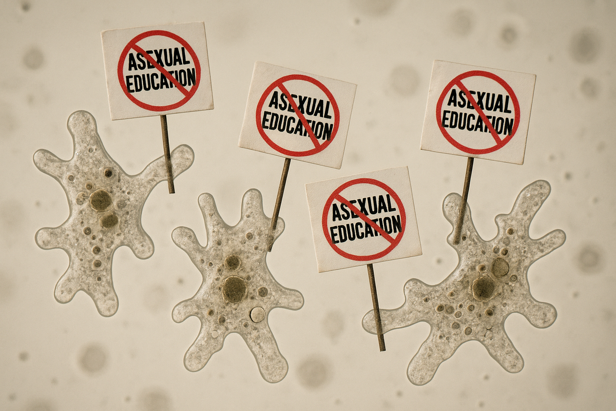Conservative Amoebas Protest Teaching of Asexual Education in Schools