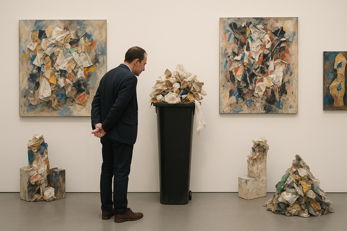 Contemporary Art Lover Accidentally Spends 20 Minutes Admiring Trash Can