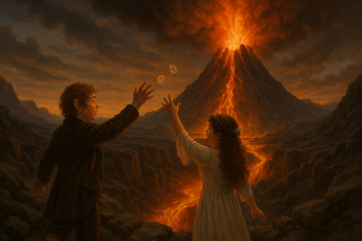 Hobbit Couple Celebrates Wedding by Casting Rings into Mount Doom