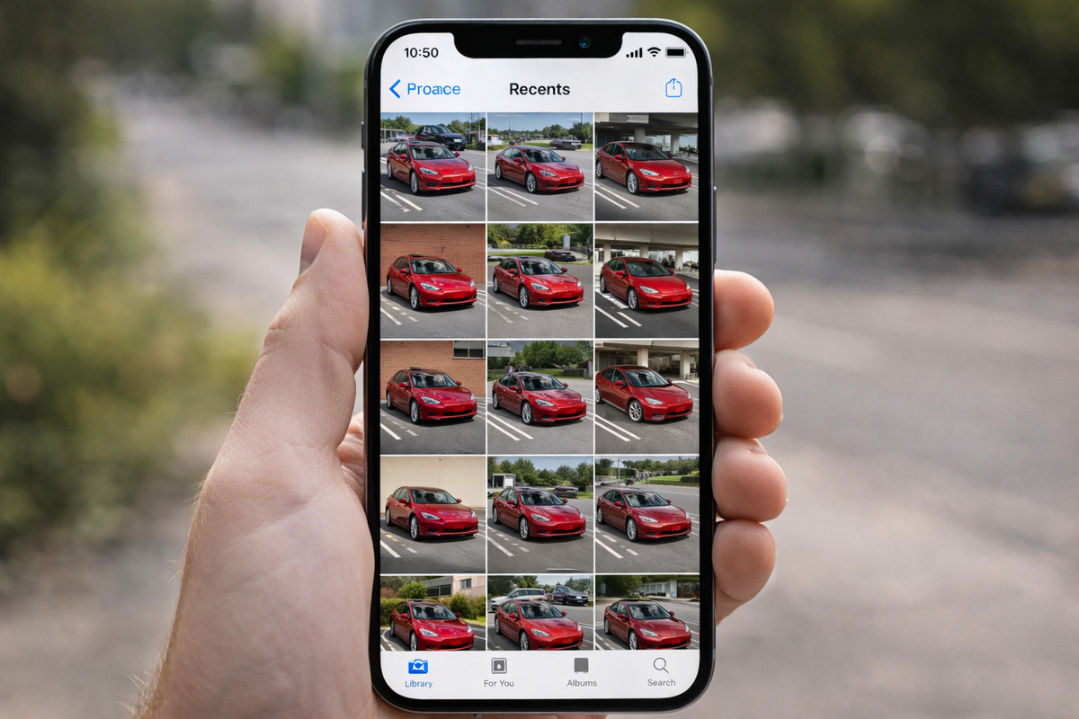 iPhone Photo Library Just Pictures of Parking Spaces