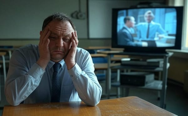 Hungover Teacher Announces  that Today's Lesson is a Movie