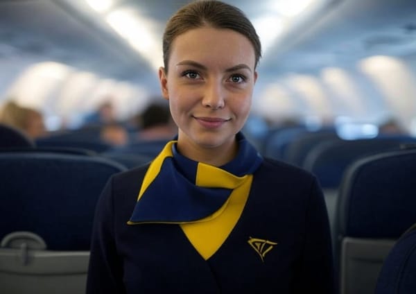 Flight Attendant Informs Ryan Air Passengers that Flotation Devices Can Be Purchased in Case of Water Landing