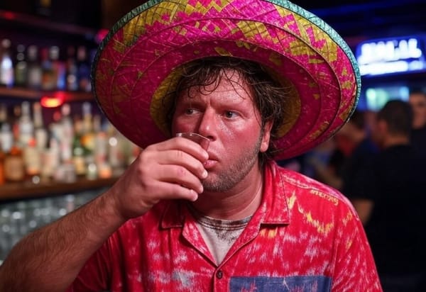 Drunk Sombrero-Clad Man Celebrates Symbolic Victory at Battle of Puebla