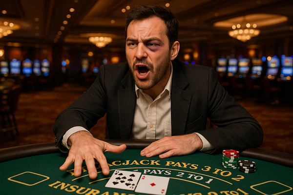Masochist Blackjack Player Demands to Be Hit Again