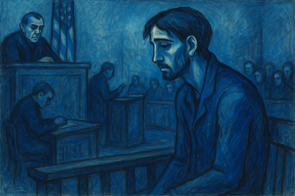 Court Room Artist Enters Blue Period