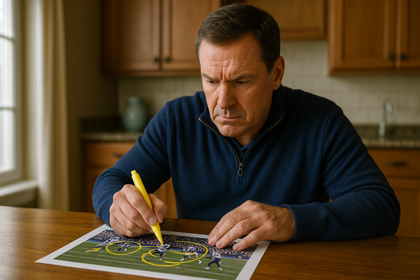 NFL Commentator Spends Off-Season Practicing Yellow Arrows