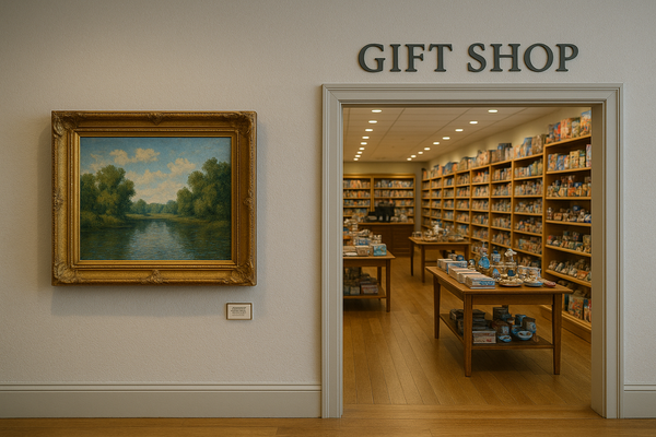 Art Museum Just Single Painting Attached to Gift Shop