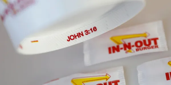 Area Man Accepts Christ after Finding "John 3:16" on Bottom of In-N-Out Cup